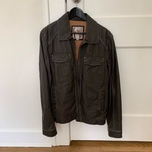Men’s Guess Brown Faux Leather Jacket